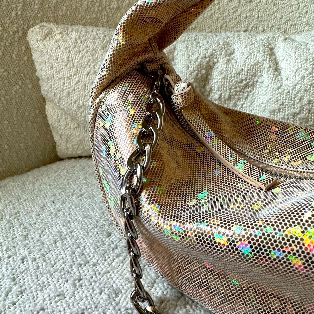 NWT BY FAR Baby Cush Disco Hologram Leather Hobo‎ Bag Y2K Whimsy Fairy - Picture 5 of 6